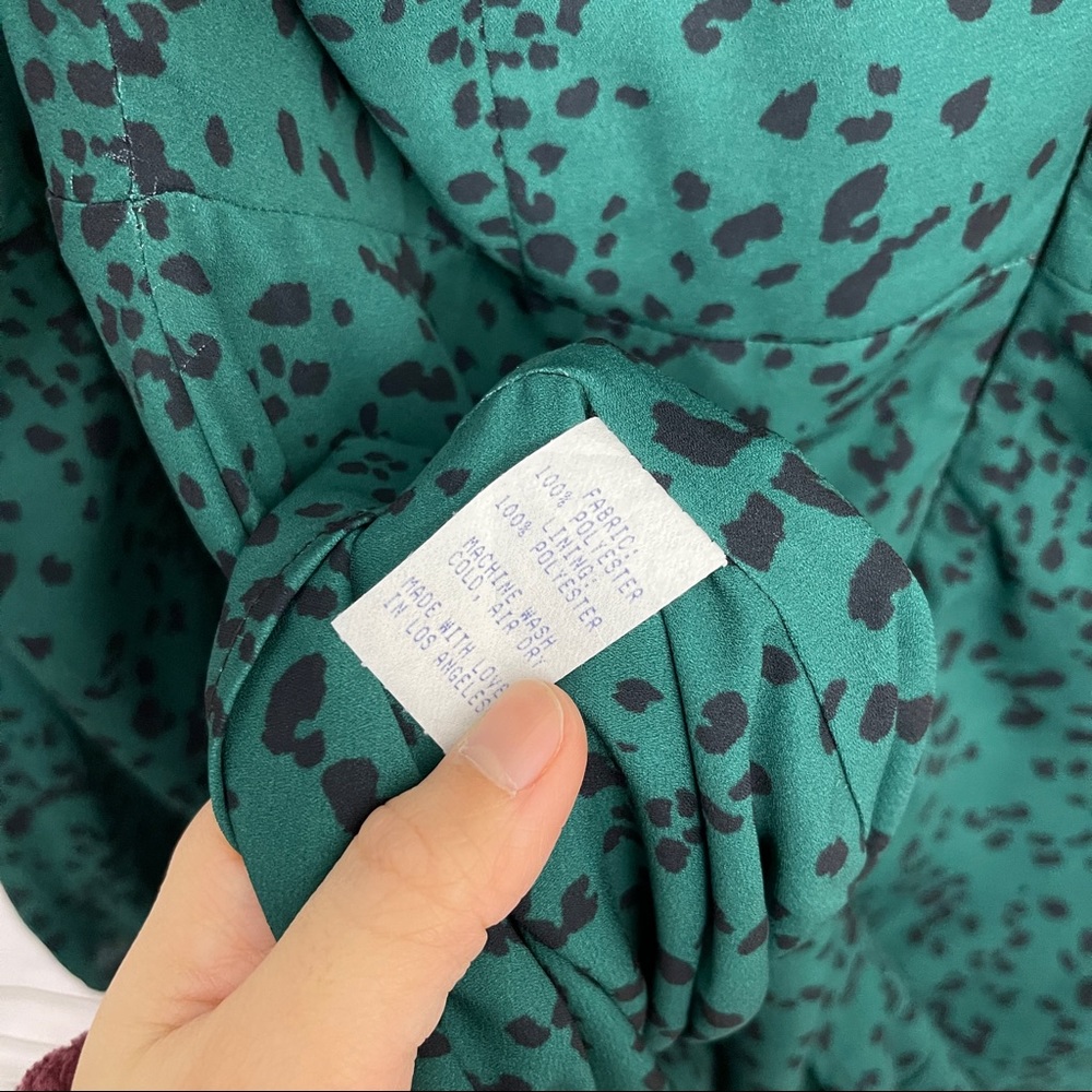 RESA Revolve Green Animal Print Square Neck Mini Dress NWOT - Picture 6 of 8